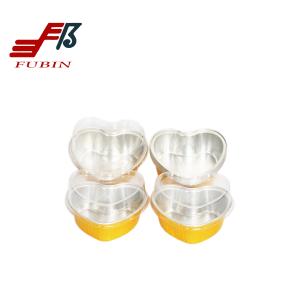Heart Shape 100ml Aluminum Foil Baking Tray Cupcake Container