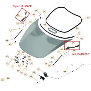 For McLaren MP4-12C 650S Left & Right Trunk Lid Hinge OEM 11A1086CP 11A1087CP