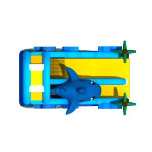 Ocean Theme Shark Inflatable Slide Inflatable Climbing Wall And Slide For Kids