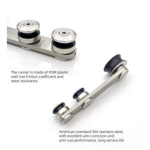 Sliding Shower Room Glass Door Accessories System Hardware Set in Silver/Black