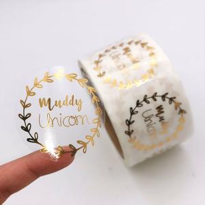 Printing Roll Transparent Clear Labels Gold Foil Sticker Custom Logo