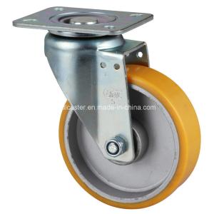 Quality Edl Medium 5&quot; 300kg Plate Swivel TPU Caster 6715-86A for Heavy Duty Material Handling for sale