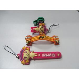 Multi Function Cute Charms Earphone Silicone Cable Winder Keyring In Pink Color