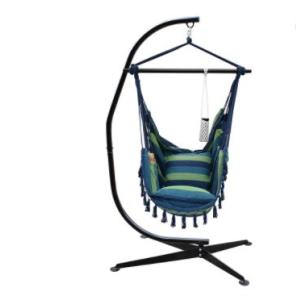 Hotel Outdoor Activity Hanging Rope Stripe Padded Sofa Hammock Chair With Swing