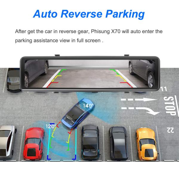 Android 8.1 4G Rearview Mirror 1080P Full Hd Car DVR Vehicle Blackbox 12 Inch Dual Lens