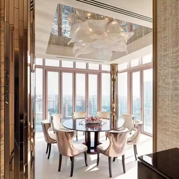 Hotel Villa Shopping Mall Duplex Building Living Room Lamp Switch Control Sand Table Crystal Beads Cloth Hall Chandelier