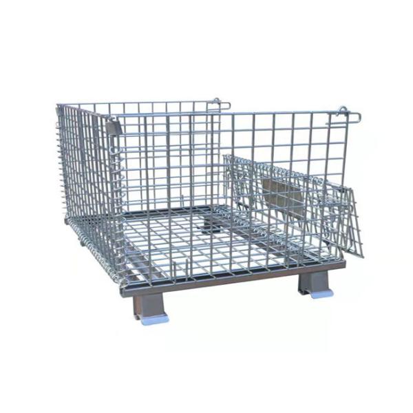 Storage Folding 6mm Metal Pallet Cage Turnover Box Plastic Spraying