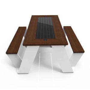Outdoor Multifunctional Bench Smart Solar Powered Tables And Chairs