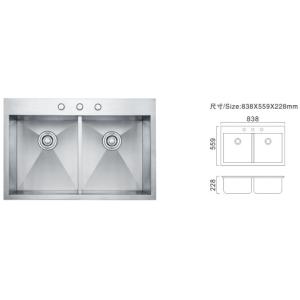 Elegant Double Kitchen Sink American Style Commercial Stainless Steel Sink 810mm