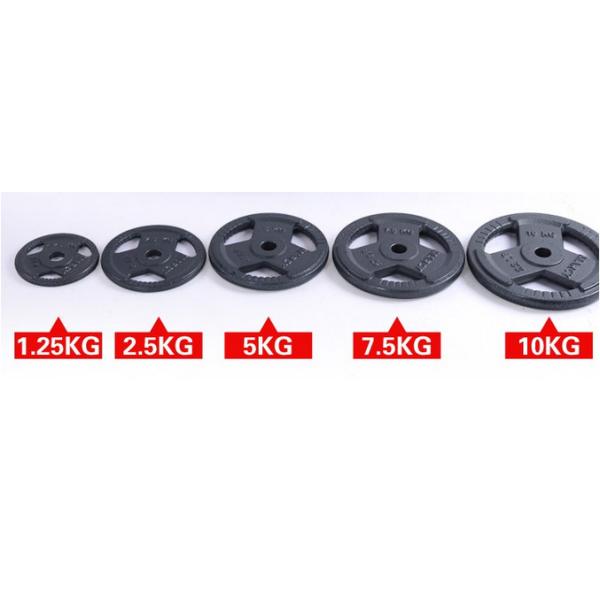 dia28mm china factory painted cast iron barbell plate with three handle