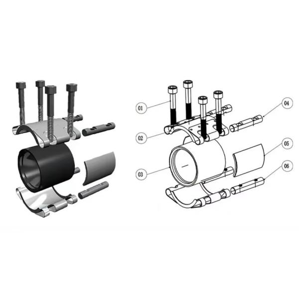 DN125 PN16 High Pressure Pipe Repair Clamp Quick Connect Locking Fittings