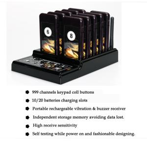 Wireless long range queue call coaster pager system with frequency 433.92MHZ for