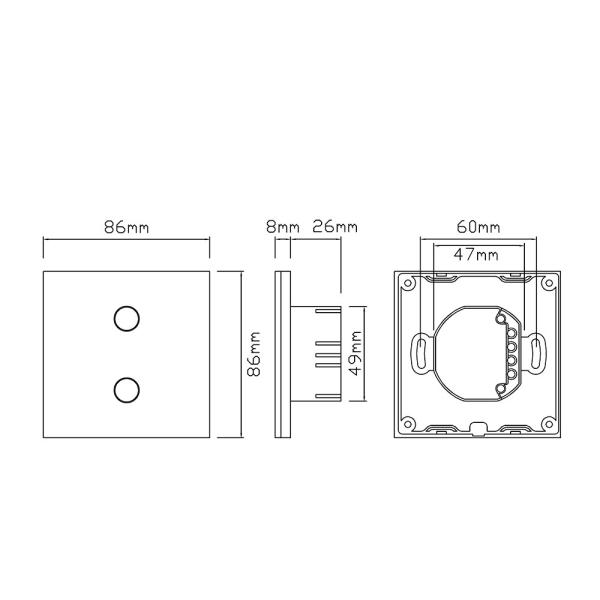 Tuya Eu standard 2gang APP Control Glass Touch Operated Smart Wifi Light Dimmer Switch
