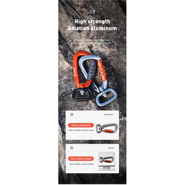 Polished Finish Heavy Industry 4KN Spring Carabiner Hook for Dog Leash Hiking Camping