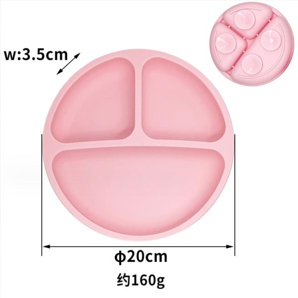 BPA Free Silicone Non-Slip Baby Dinner Plate with Suction Cup and Food Grade Material