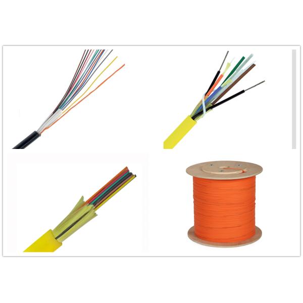 Mini Ribbon Fiber Optic Cable , 3.0mm 12 Core Optical Fiber Cable With Round OFNP Jacket
