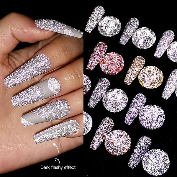 Custom 15ml Flash Shiny Disco Gel Soak Off Diamond Reflective Glitter Gel Polish Neon for Manicure Nail Art UV Nail Gel MSDS