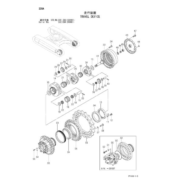 9190221 9190222 9232360 9212584 9195488 9231673 FOR Hitachi ZX330 ZX350H ZX350K ZX360LC-HHE ZX370MTH EXCAVATOR PARTS TRAVEL ASSEMBLY FINAL DRIVE