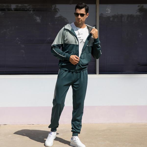 2023 Autumn and Winter Cross-Border New Large Size Leisure Sports Suit Men&prime;s Trend Hooded Sports Suit