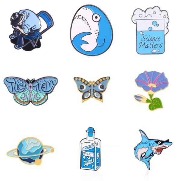 Hat Collar Clothes Badge logo Custom Metal Pins Badge Cartoon Animal Character Lapel Pin Enamel Pin