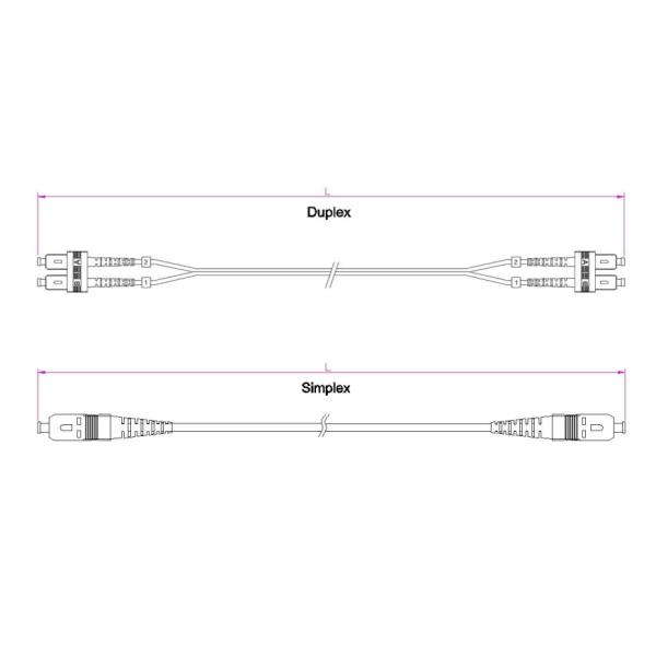 3.0mm Cable Diameter SC-SC Simplex/Duplex Fiber Optic Patch Cord with Returnloss UPCSM≥50dB APCS≥60dB