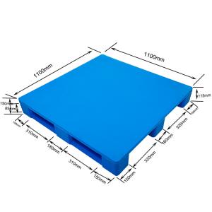 Customized Warehouse Plastic Pallet 1100x1100 HDPE Pallets Blue