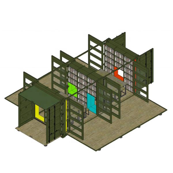 Six Doors Expandable Used 20 GP Coffee Shop Shipping Container