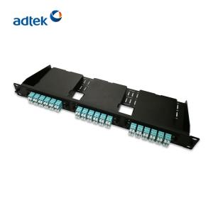 19'' 1U 48 Port Fiber Optic Patch Panel Metal Black For LGX Cassettes / Adapter