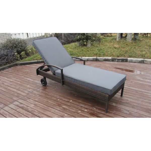 Buy Adjustable Rattan Sun Lounger , Patio / Garden / Beach Lounger at wholesale prices