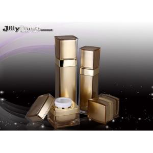 Quality Rimmed Gold PMMA 120ml Empty Makeup Containers For Classifying Cream for sale