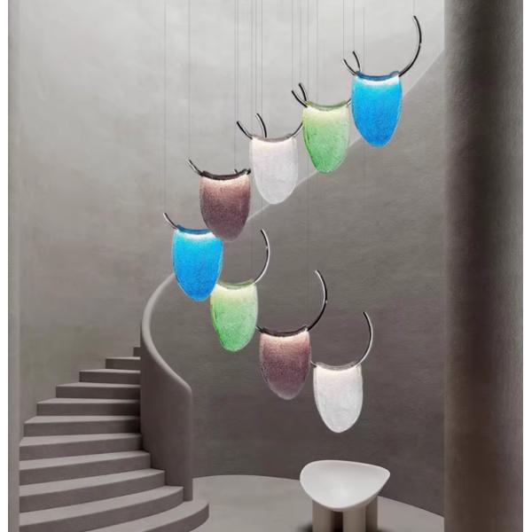 Modern art celebrity living room bedroom children's room designer recommended restaurant bar colored glass chandelier