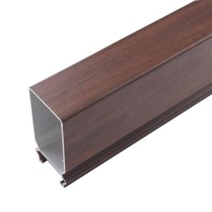China Wooden Grain Aluminum Extrusion Profile , Auminum CNC Processing Section For Glass Curtain Wall on sale
