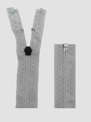 5# Closed-End Reflective Zipper White 3.1cm x 20cm