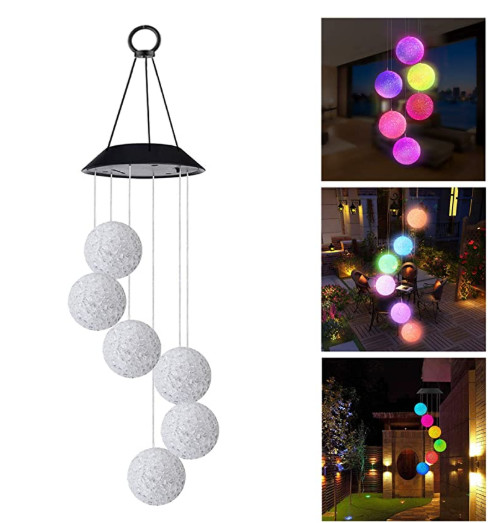 Buy IP65 Waterproof 6 Crystal Ball Solar Wind Chime Lights at wholesale prices