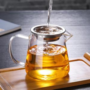500ML Glass Kung Fu Tea Coffee Mugs Set High Temperature Resistant Square Cups