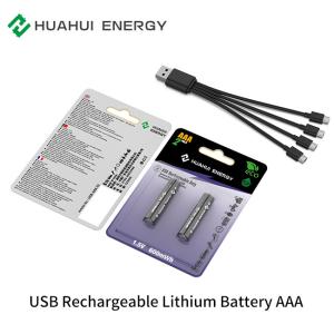 Type C USB 400mAh Li Ion Rechargeable Battery , AAA 02 1.5 Volt Lithium Battery