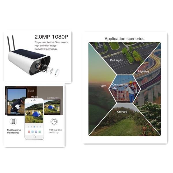 Buy Wireless low power consumption camera IR Wifi solar waterproof camera with PIR function outdoor camera at wholesale prices