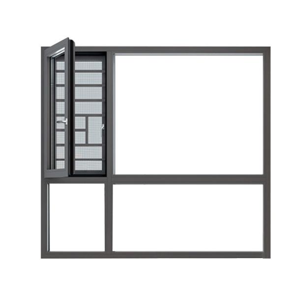 Buy Modern Design Hanging Curtain Type Aluminum Black Casement Windows for European Style at wholesale prices