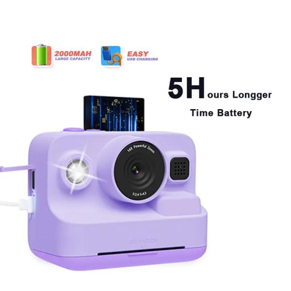 Mini Printer Portable Thermal Digital Children Photo Kids Camera Video Toy Gifts Lightweight and Compact
