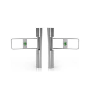 168mm Column Clear Toughened Glass Swing Turnstile Face Recognition