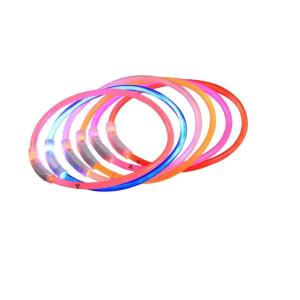 Night Leather Dog Collars Rechargeable Waterproof Night Glow Dog Collar