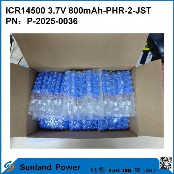 ICR14500 3.7V 800mAh-PHR-2-JST-10mm Wire Battery