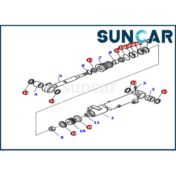 Buy 878000391 Excavator boom Cylinder Seal Kit Fits Komatsu PC20-7 Repair Kit hydraulic cylinder at wholesale prices