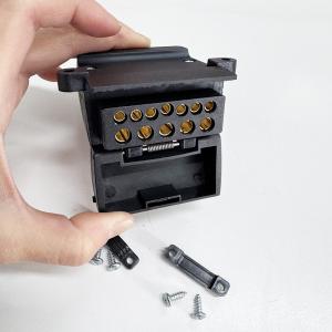 Quality 12V Car Trailer Adaptor Plug 12 Pin Female Flat Caravan With ABS And Brass Material for sale
