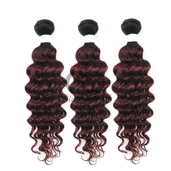 #T1B/99J Deep Wave Remy Human Hair Bundles Sew In Weave Bundles Brazilian Bundle Deals
