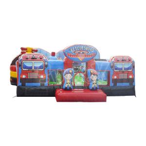 Inflatable Rescue Squad Playground Combo Pvc Inflatable Bouncer Slide Inflatable
