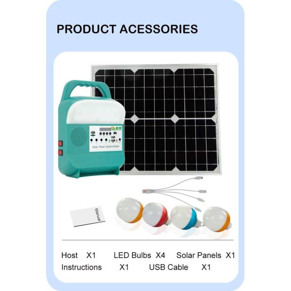 25W Mini Solar Home FM Lighting System Kit Application Energy