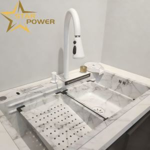 Commercial Kitchen Sink Handmade Durable Stainless Steel Double Bowl with 304