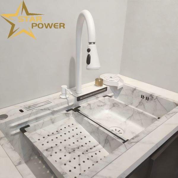 Commercial Kitchen Sink Handmade Durable Stainless Steel Double Bowl with 304