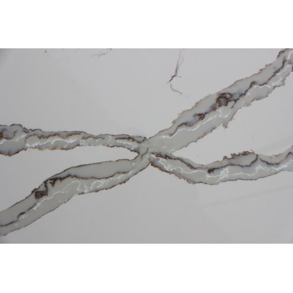 High Hardness Calacatta White Quartz / Calacatta Quartz Slab Non Radioactive